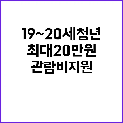 19~20세 청년 대상 최대 20만원 문화예술 관람비 지원