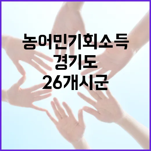 경기도 농어민 기회소득 26개 시군 확대