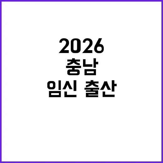 2026 충남, 임신·출산·친환경·힐링 혜택 총정리