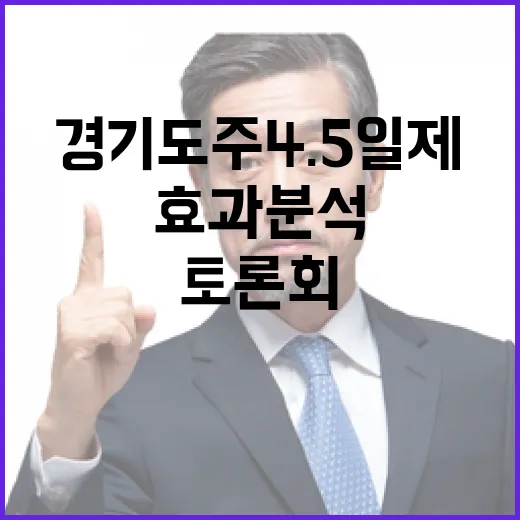 경기도 주4.5일제 효과분석 토론회 현장