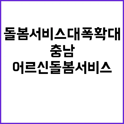 충남, 어르신 돌봄…