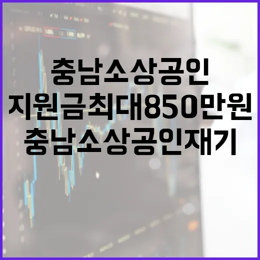 충남 소상공인 재기 지원금 최대 850만 원