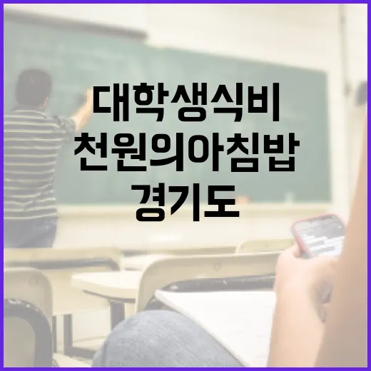 경기도 대학생 식비 부담 줄이는 천원의 아침밥