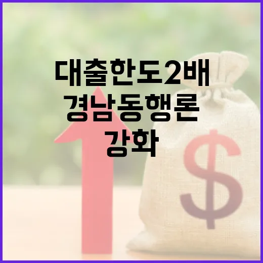 경남동행론 대출한도 2배 확대, 금융 지원 강화