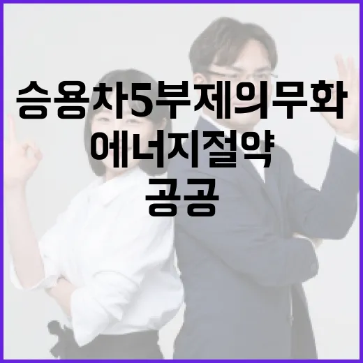 공공부문 승용차 5부제 의무화, 에너지 절약 동참 촉구