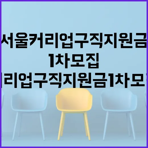 서울커리업 구직지원금 1차 모집 시작