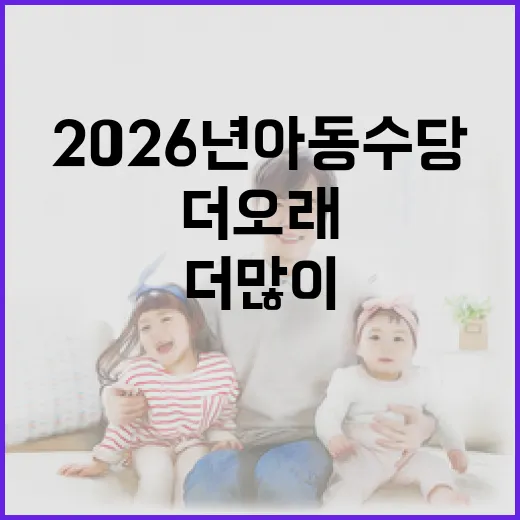 2026년 아동수당, 더 오래 더 많이
