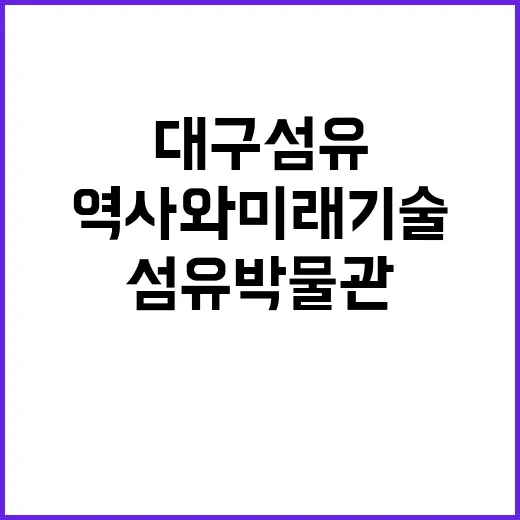 대구섬유박물관, 섬유역사와 미래기술의 만남