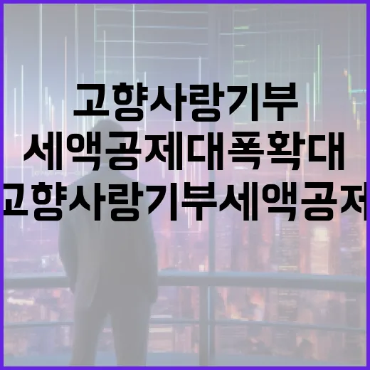 고향사랑기부 세액공제 대폭 확대