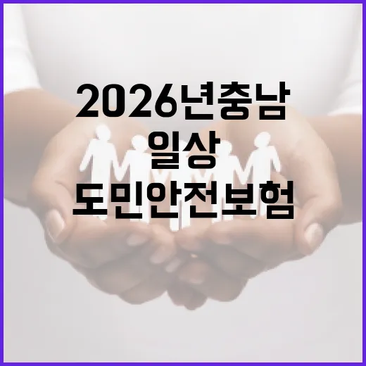 2026년 충남 도민안전보험, 일상 안전 든든히 지킨다