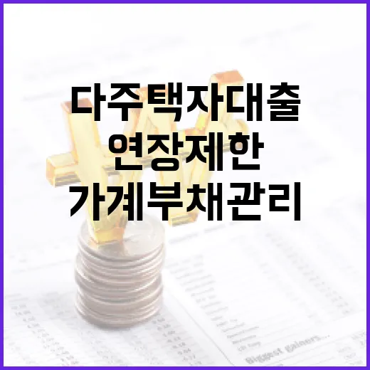 다주택자 대출 연장 제한 강화, 가계부채 관리 엄격