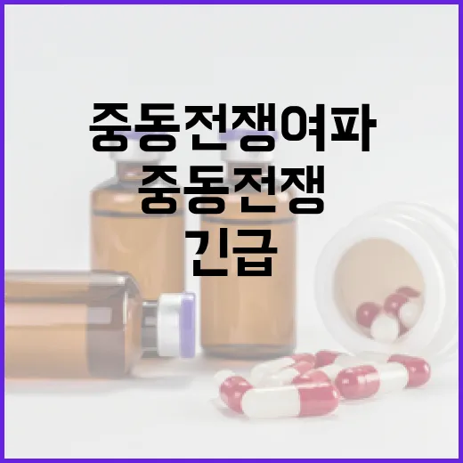중동전쟁 여파 의료품 수급 긴급 점검