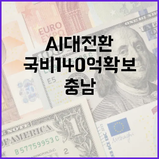 충남, AI 대전환 국비 140억 확보 쾌거