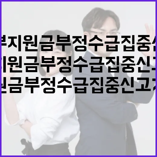 정부지원금 부정수급 집중신고 기간 운영