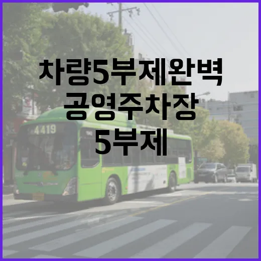 서울 공영주차장 차량 5부제 완벽 안내