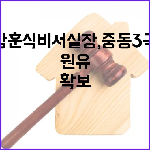 강훈식 비서실장, 중동 3국 방문해 원유·나프타 확보 총력