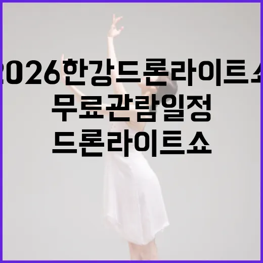 2026 한강 드론라이트쇼 무료 관람 일정