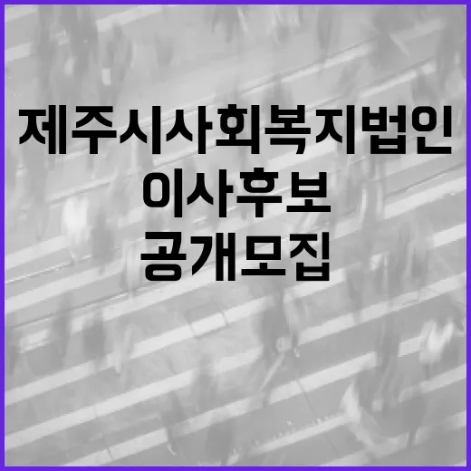 제주시 사회복지법인 이사 후보 공개 모집