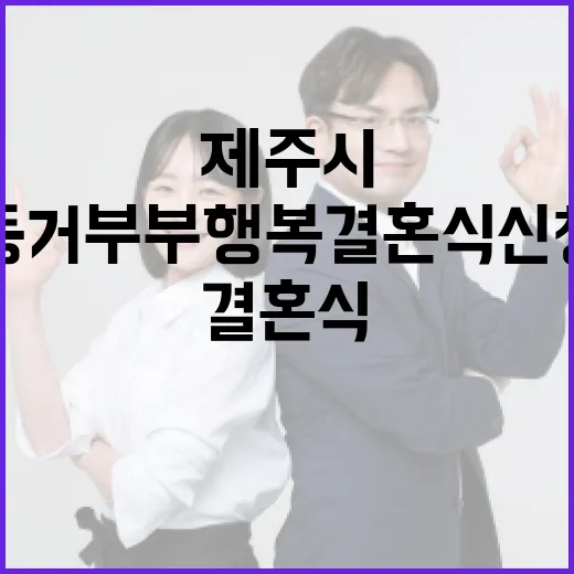 제주시, 동거부부 행복결혼식 신청 접수 시작