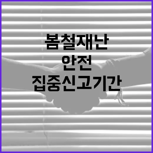 봄철 재난 안전 집중신고 기간 운영