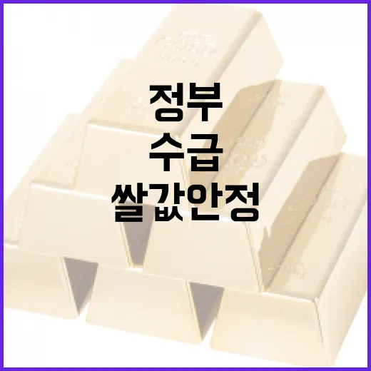 쌀값 안정 위한 정부의 신속한 수급 정책