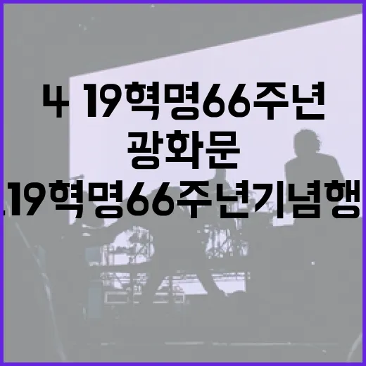 광화문서 4·19혁명 66주년 기념행사 개최