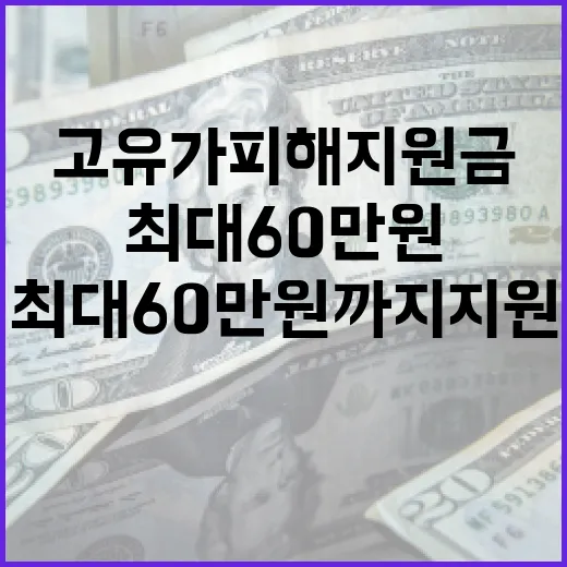 고유가 피해지원금, 최대 60만원까지 지원