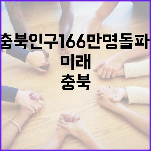 충북 인구 166만 명 돌파, 미래를 품다