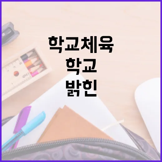 학교 체육활동 위축 우려, 교육부가 직접 밝힌 진실