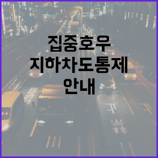 집중호우 지하차도 통제 실시간 안내 시작