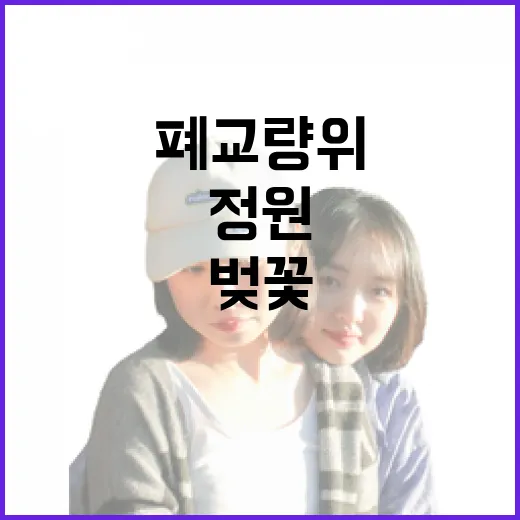 폐교량 위 봄바람과 벚꽃의 정원
