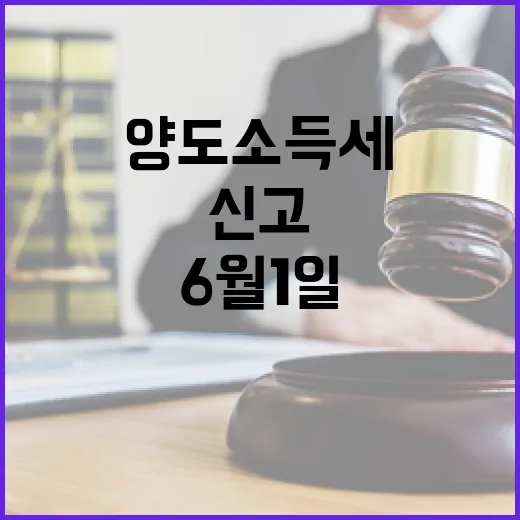 6월 1일 양도소득세 신고 마감 임박