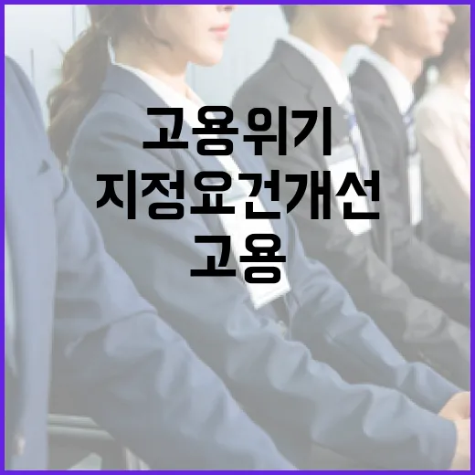 고용위기 신속 대응 위한 지정요건 개선