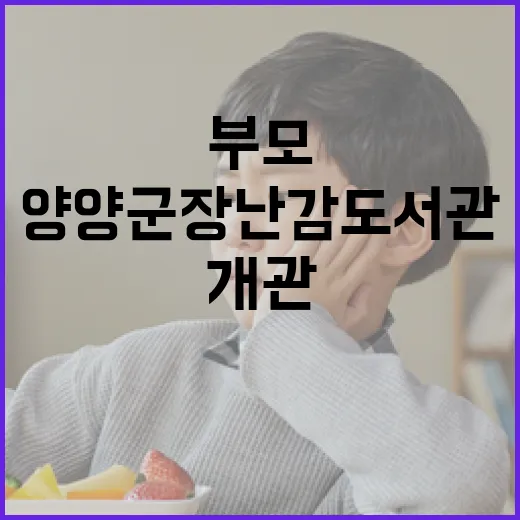 양양군 장난감도서관 개관, 부모 부담 크게 줄인다