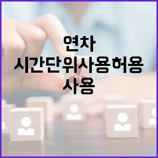 연차 시간 단위 사용 허용과 휴식권 강화