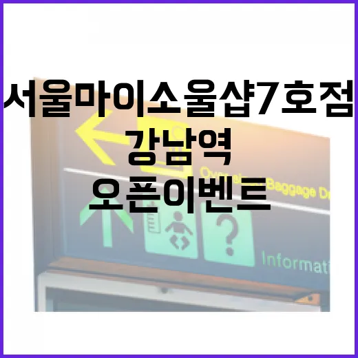 강남역 서울마이소울샵 7호점 오픈 이벤트