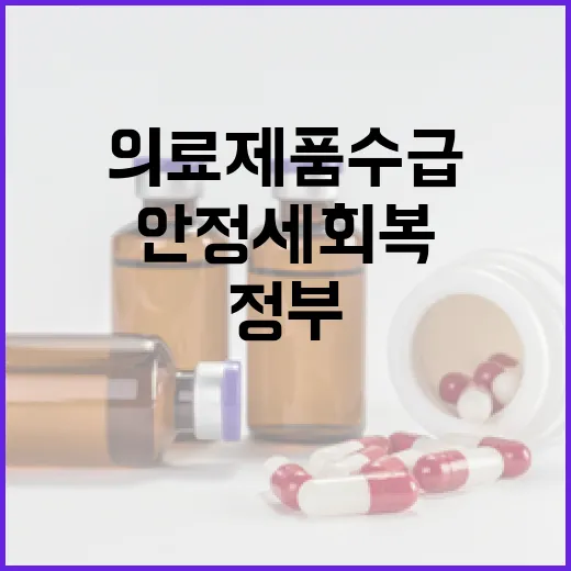 필수 의료제품 수급 안정세 회복, 정부 점검 강화