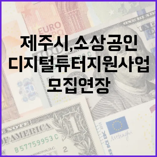 제주시, 소상공인 디지털 튜터 지원사업 모집 연장