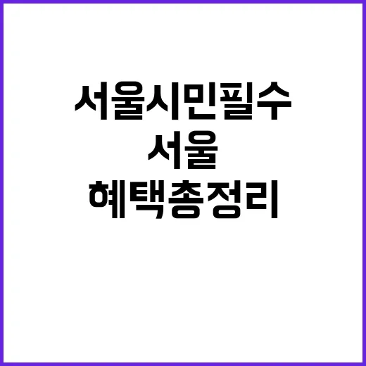 서울시민 필수 생활…