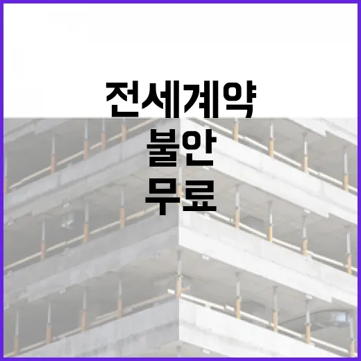 전세계약 불안, 무료 상담으로 해결하세요