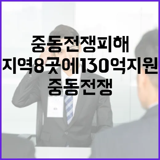 중동전쟁 피해지역 8곳에 130억 지원
