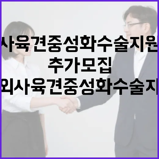 제주시 실외 사육견 중성화수술 지원 추가 모집