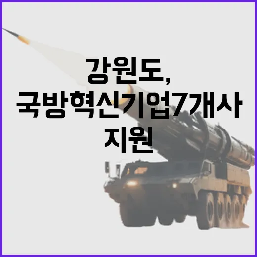 강원도, 국방 혁신기업 7개사 집중 지원