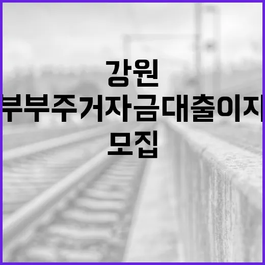 강원 신혼부부 주거자금 대출이자 지원 모집