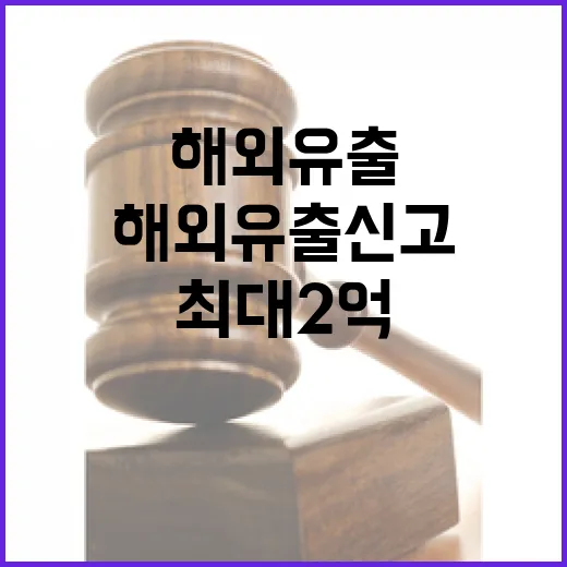 영업비밀 해외유출 신고 최대 2억 포상