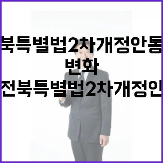 전북특별법 2차 개정안 통과, 미래 변화 예고
