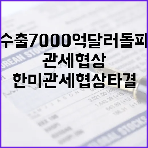 한미 관세협상 타결과 수출 7000억 달러 돌파