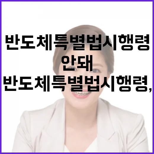 반도체특별법 시행령, 아직 확정 안 돼