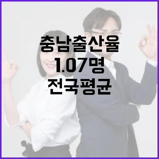 충남 출산율 전국 평균 넘어서며 1.07명 기록