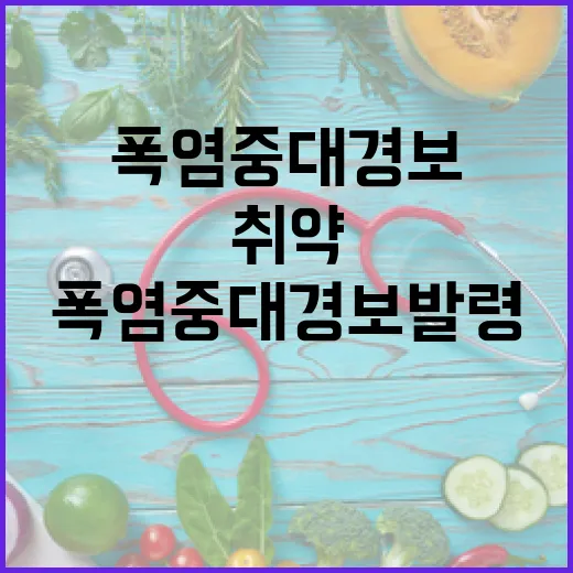 폭염중대경보 발령 시 취약어르신 집중 보호 강화